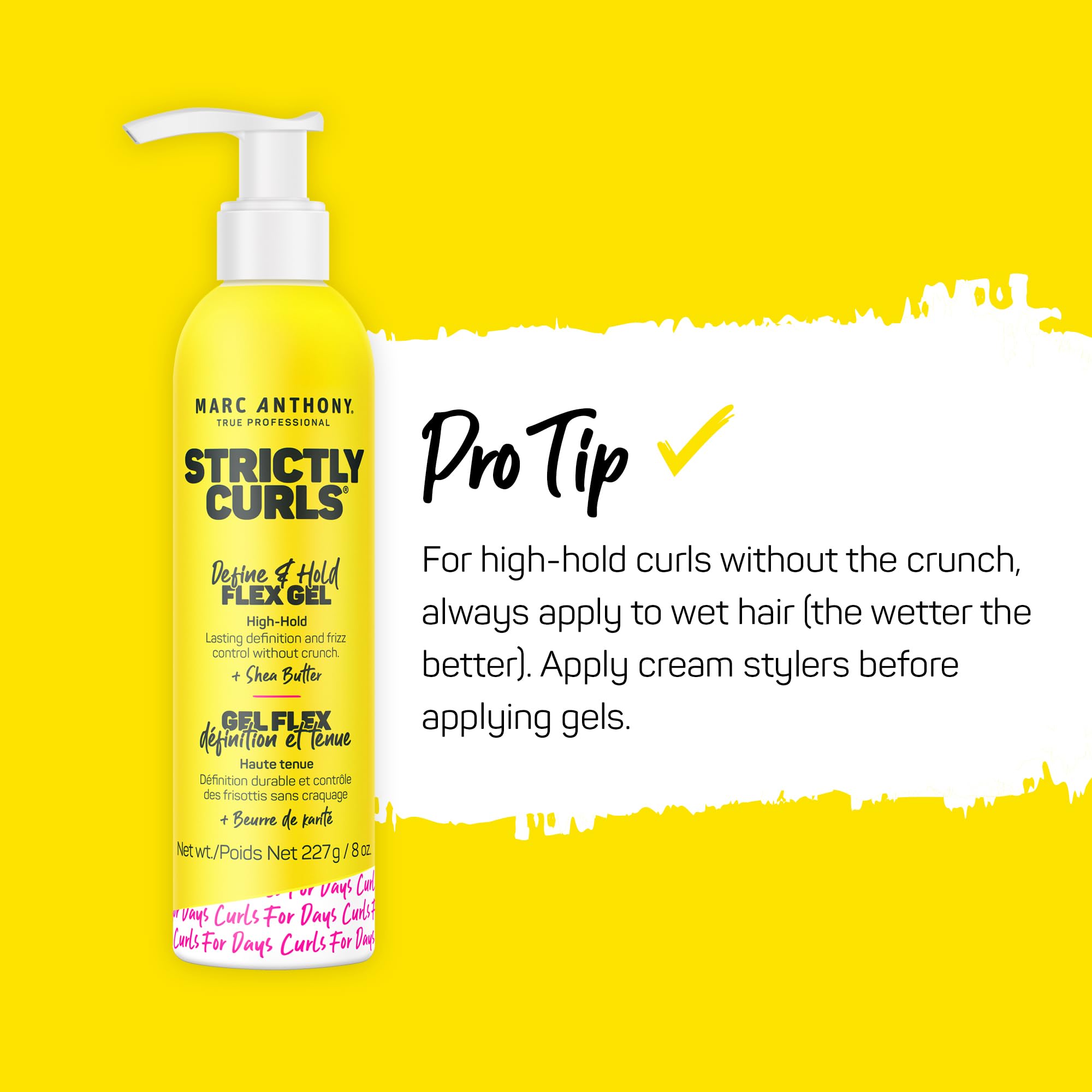 Marc Anthony Define & Hold Flex Hair Styling Gel, Strictly Curls - Medium to Coarse Curls - High Hold, Long-Lasting Frizz Control & Added Shine with Shea Butter - Anti-Frizz Hair Products for Women